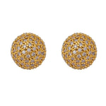 Brinco Bola Grande Zircônias Folheado a Ouro 18k - Piuka