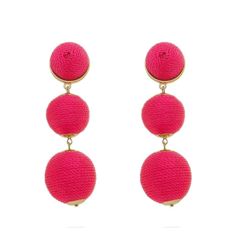 Brinco Bolas Fio Pink Maria Elimia - Piuka