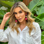 Brinco Bolas Fio Pink Maria Rita - Piuka