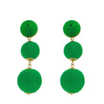 Brinco Bolas Fio Verde Bandeira Maria Elimia - Piuka