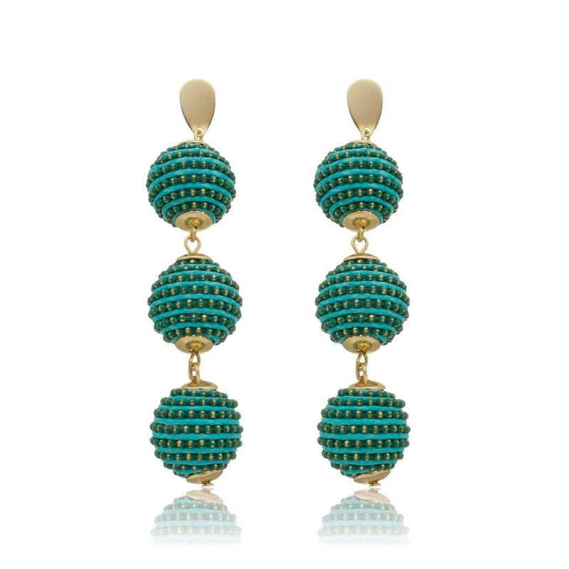 Brinco Bolas Fio Verde Maria Laura - Piuka