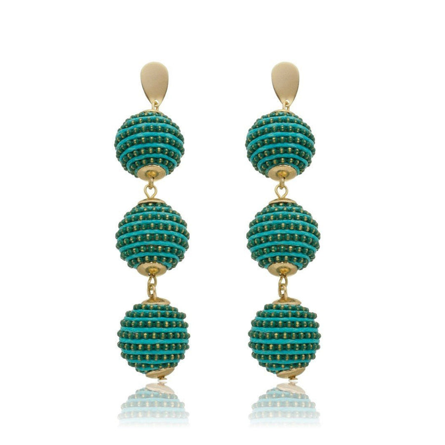Brinco Bolas Fio Verde Maria Laura - Piuka