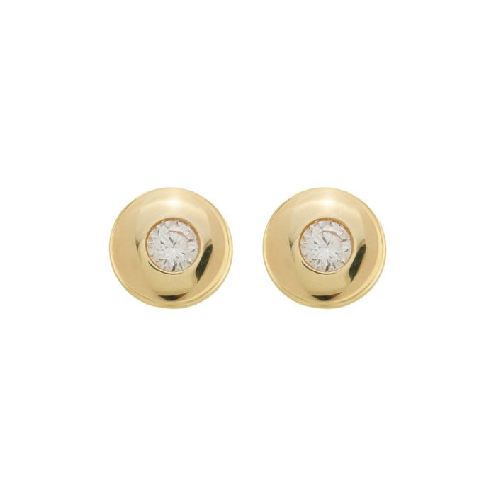 Brinco Botão Chiara Zircônia Folheado a Ouro 18k