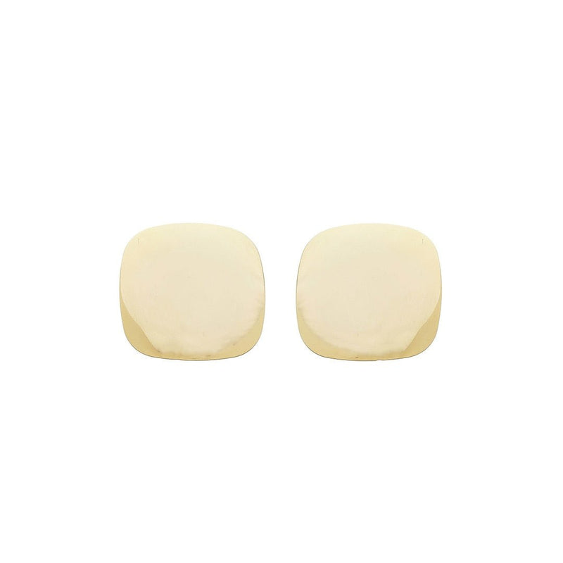 Brinco Botão Quadrado Melissa Folheado a Ouro 18k - Piuka