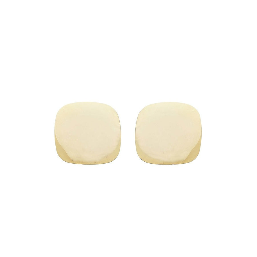 Brinco Botão Quadrado Melissa Folheado a Ouro 18k - Piuka