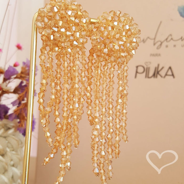 Brinco Chuva de Cristais Wendy Nude Piuka