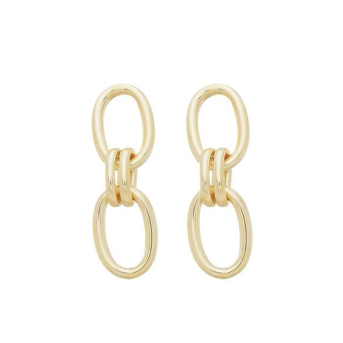Brinco Clarice Elos Folheado a Ouro 18k