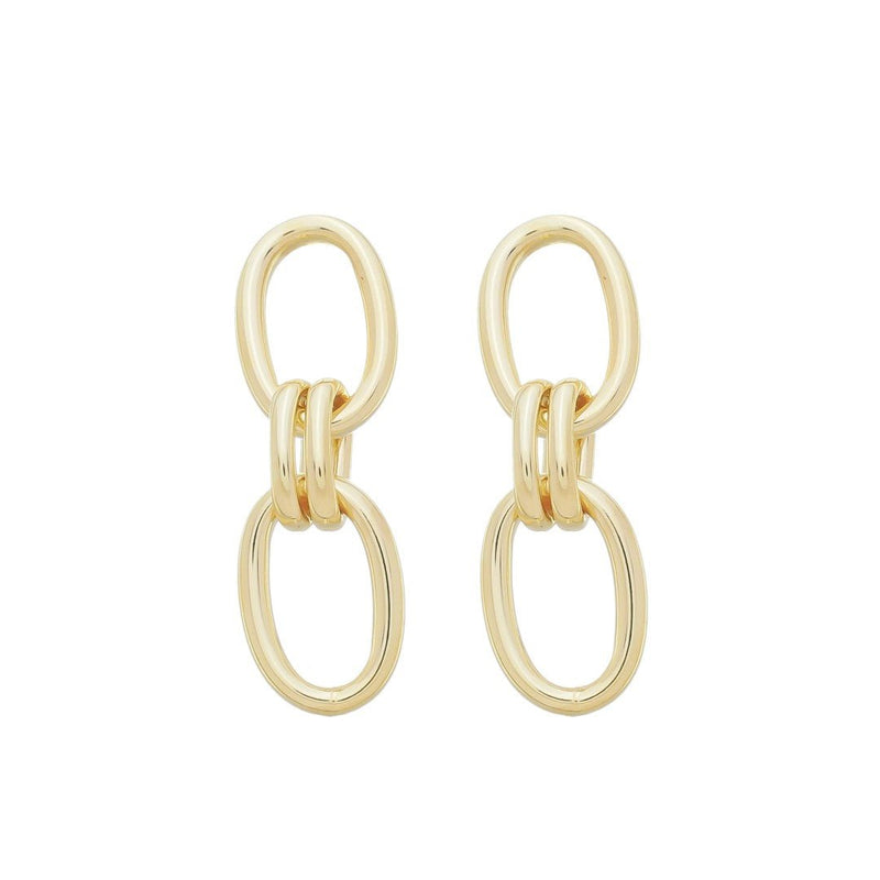 Brinco Clarice Elos Folheado a Ouro 18k - Piuka