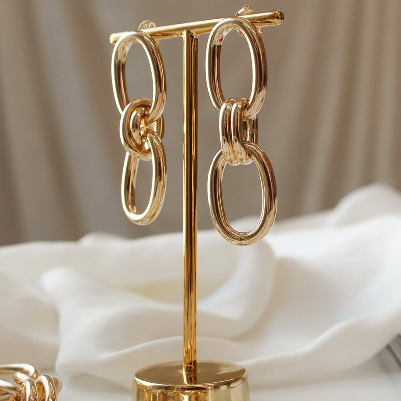 Brinco Clarice Elos Folheado a Ouro 18k - Piuka