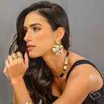 Brinco Coração Matelado Liz Folheado a Ouro 18k - Piuka