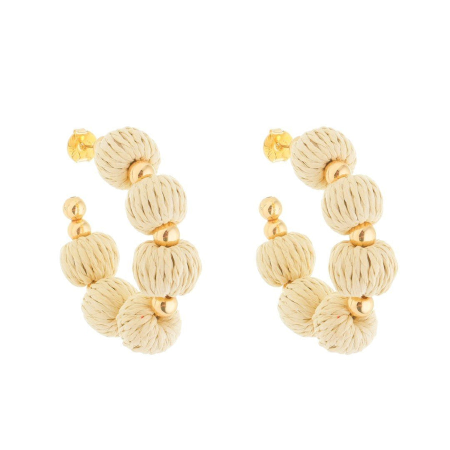 Brinco de Argola Carol Bolas Off White - Piuka