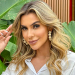 Brinco de Argola Carol Bolas Off White - Piuka