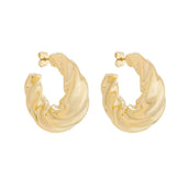 Brinco de Argola Croissant Natália Folheado a Ouro 18k - Piuka