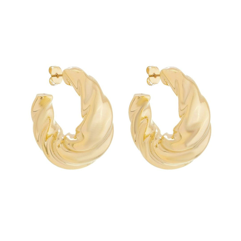 Brinco de Argola Croissant Natália Folheado a Ouro 18k - Piuka