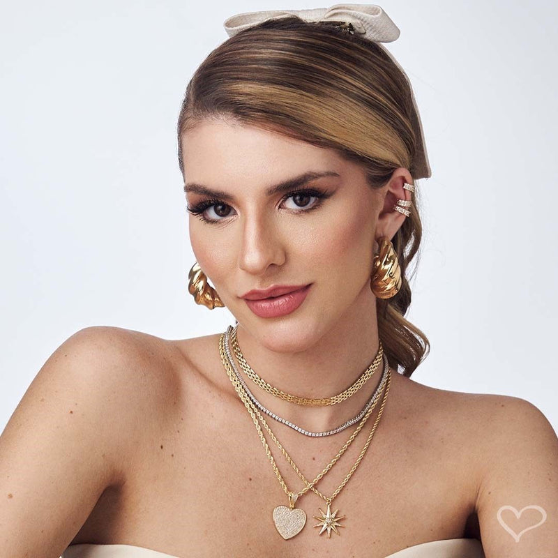 Brinco de Argola Croissant Natália Folheado a Ouro 18k - Piuka