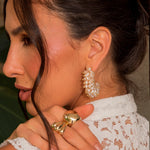 Brinco de Argola e Pérolas de Àgua Doce Maya Folheado a Ouro 18k - Piuka