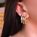 Brinco de Argola Lana Folheado em Ródio Branco - Piuka