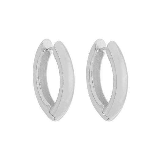 Brinco de Argola Lana Folheado em Ródio Branco - Piuka