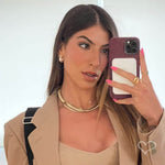 Brinco de Argola Pequena Diana Vintage Metal Folheado a Ouro 18k - Piuka