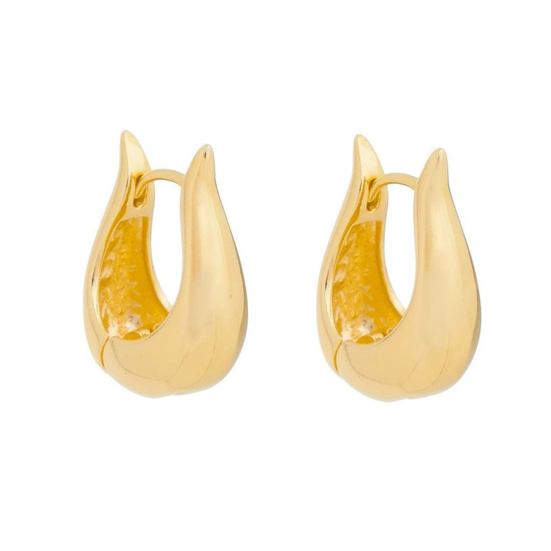 Brinco de Argola Pequena Diana Vintage Metal Folheado a Ouro 18k - Piuka