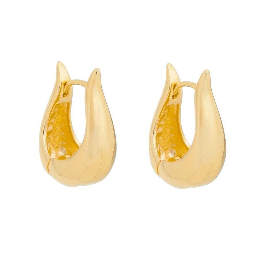 Brinco de Argola Pequena Diana Vintage Metal Folheado a Ouro 18k - Piuka