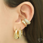 Brinco de Argola Pequena Diana Vintage Metal Folheado a Ouro 18k - Piuka