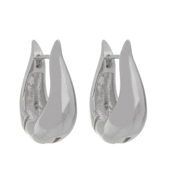Brinco de Argola Pequena Diana Vintage Metal Folheado em Ródio Branco