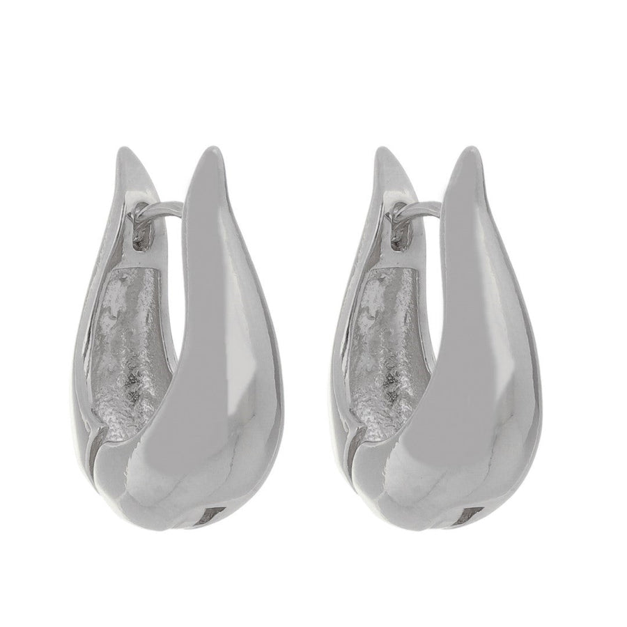 Brinco de Argola Pequena Diana Vintage Metal Folheado em Ródio Branco - Piuka