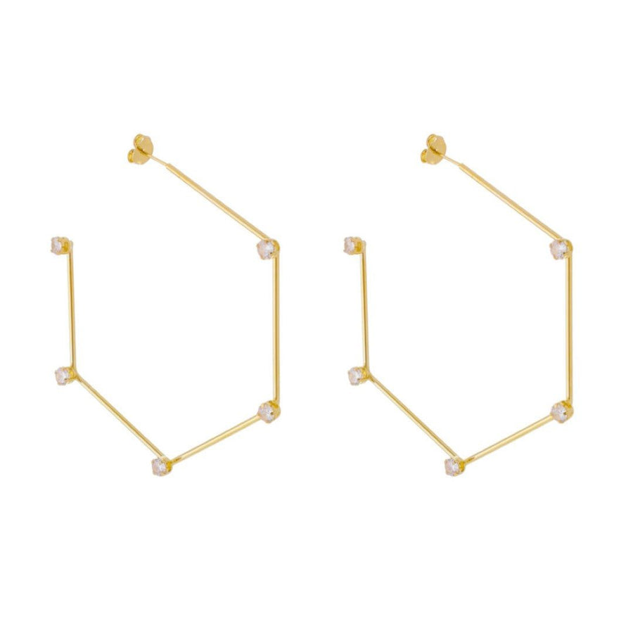 Brinco de Argola Pontos de Luz Folheado a Ouro 18k - Piuka