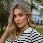 Brinco de Argola Texturizado Malú Folheado a Ouro 18k - Piuka