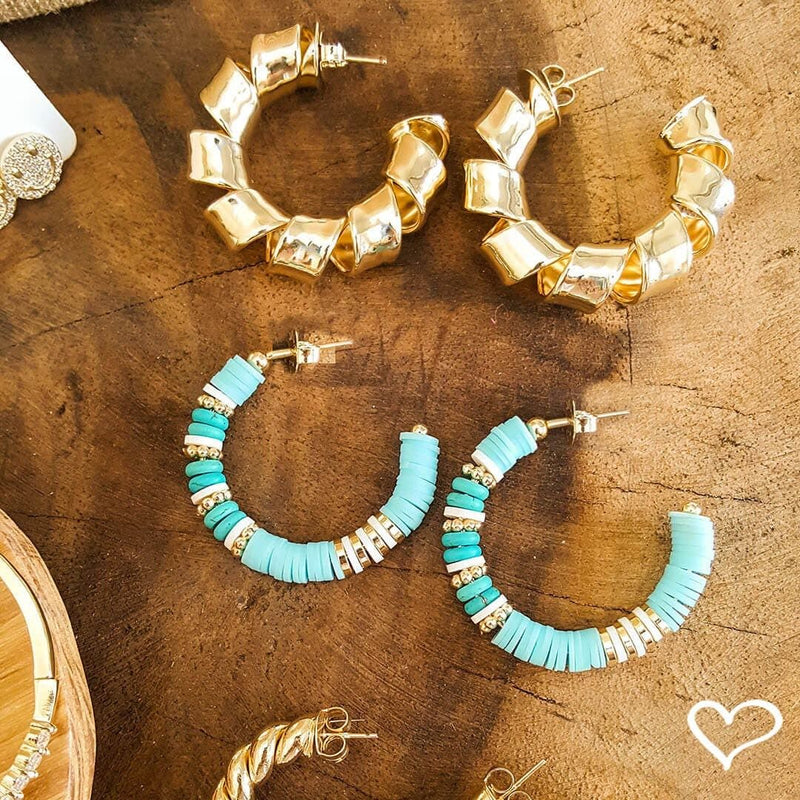 Brinco de Argola Torcida Carla Folheado a Ouro 18k - Piuka