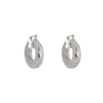 Brinco de Argola Torcido Melina P Folheado em Ródio Branco - Piuka