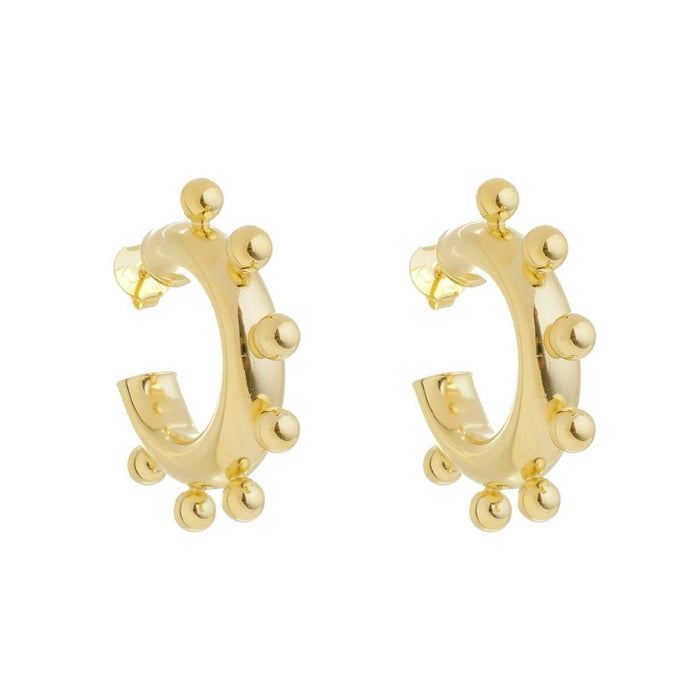 Brinco de Argola Tubo Carolina Folheado a Ouro 18k