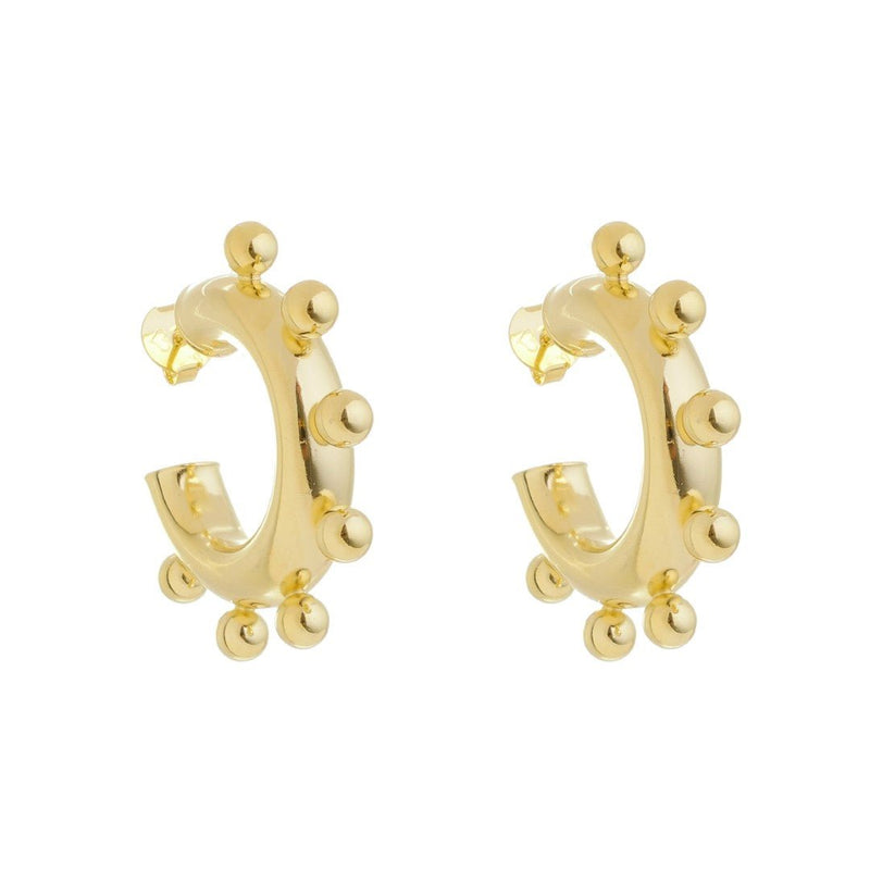 Brinco de Argola Tubo Carolina Folheado a Ouro 18k - Piuka