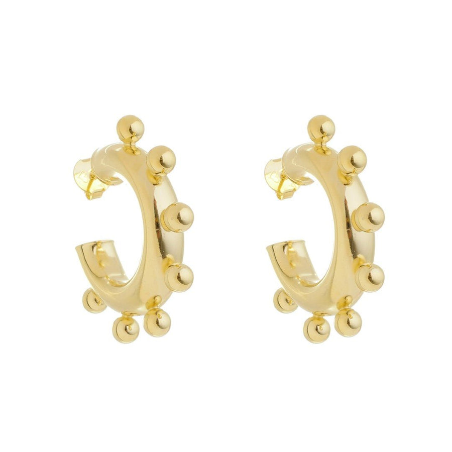 Brinco de Argola Tubo Carolina Folheado a Ouro 18k - Piuka