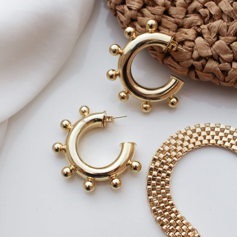 Brinco de Argola Tubo Carolina Folheado a Ouro 18k - Piuka