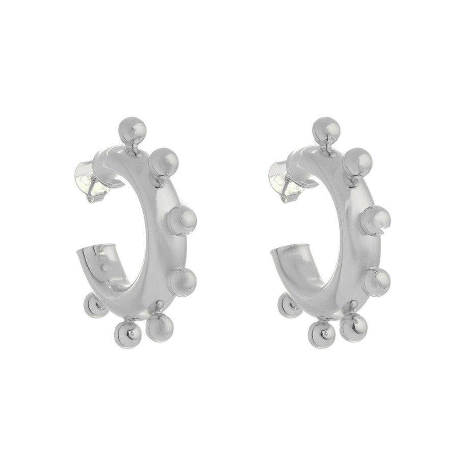 Brinco de Argola Tubo Carolina Folheado em Ródio Branco - Piuka