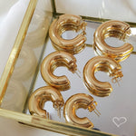 Brinco de Argola Tubo G Ariel Folheado a Ouro 18k - Piuka