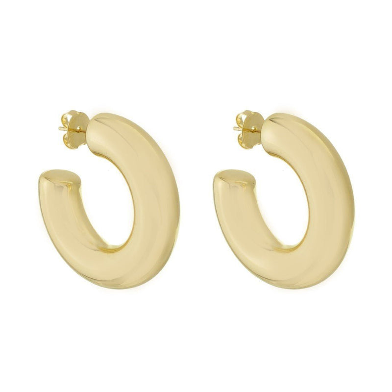 Brinco de Argola Tubo G Ariel Folheado a Ouro 18k - Piuka