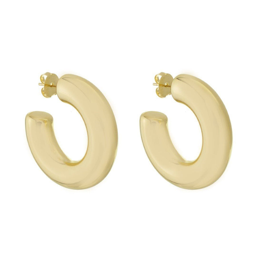 Brinco de Argola Tubo G Ariel Folheado a Ouro 18k - Piuka