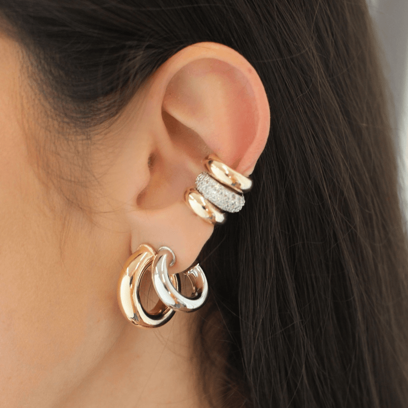 Brinco de Argola Tubo Lele G Folheado a Ouro 18k - Piuka