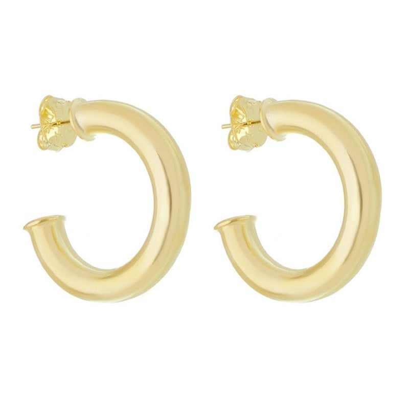 Brinco de Argola Tubo Lele G Folheado a Ouro 18k - Piuka