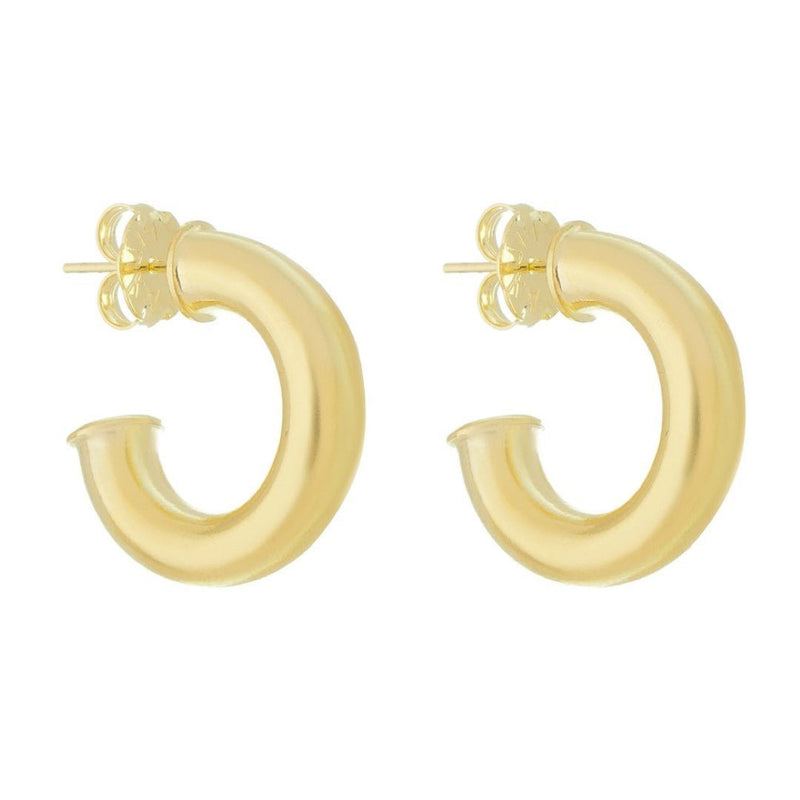 Brinco de Argola Tubo Lele M Folheado a Ouro 18 K - Piuka