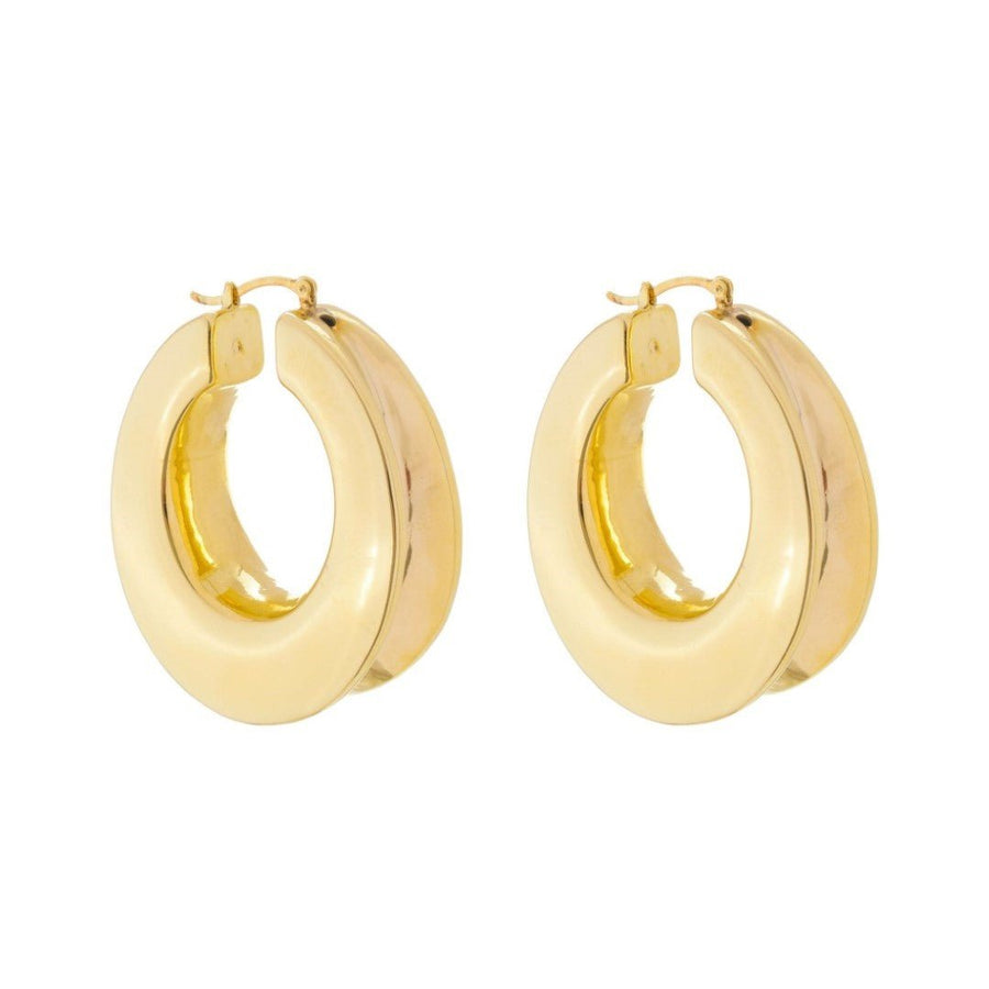 Brinco de Argola Tubo Loren Folheado a Ouro 18k Piuka - Piuka