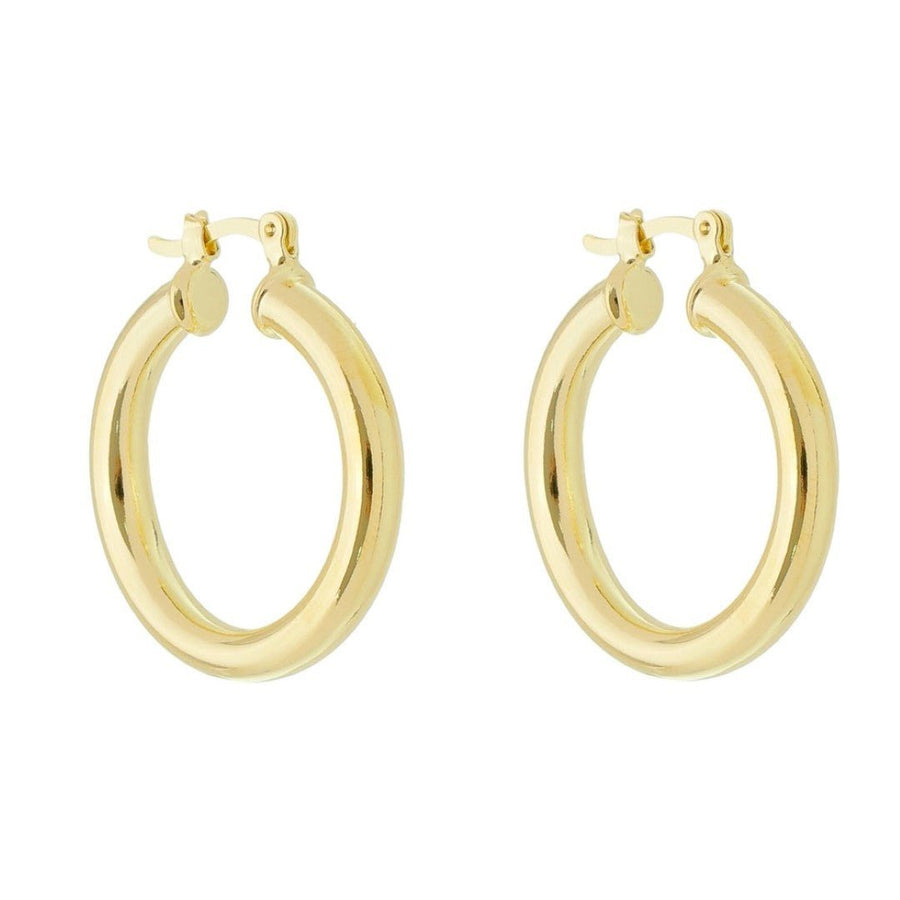 Brinco de Argola Tubo Nana M Folheado a Ouro 18k - Piuka