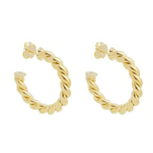 Brinco de Argola Tubo Torcido Camila G Folheado a Ouro 18k - Piuka