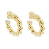 Brinco de Argola Tubo Torcido Camila M Folheado a Ouro 18k - Piuka