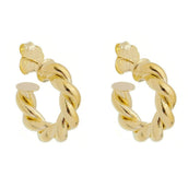 Brinco de Argola Tubo Torcido Camila P Folheado a Ouro 18k - Piuka