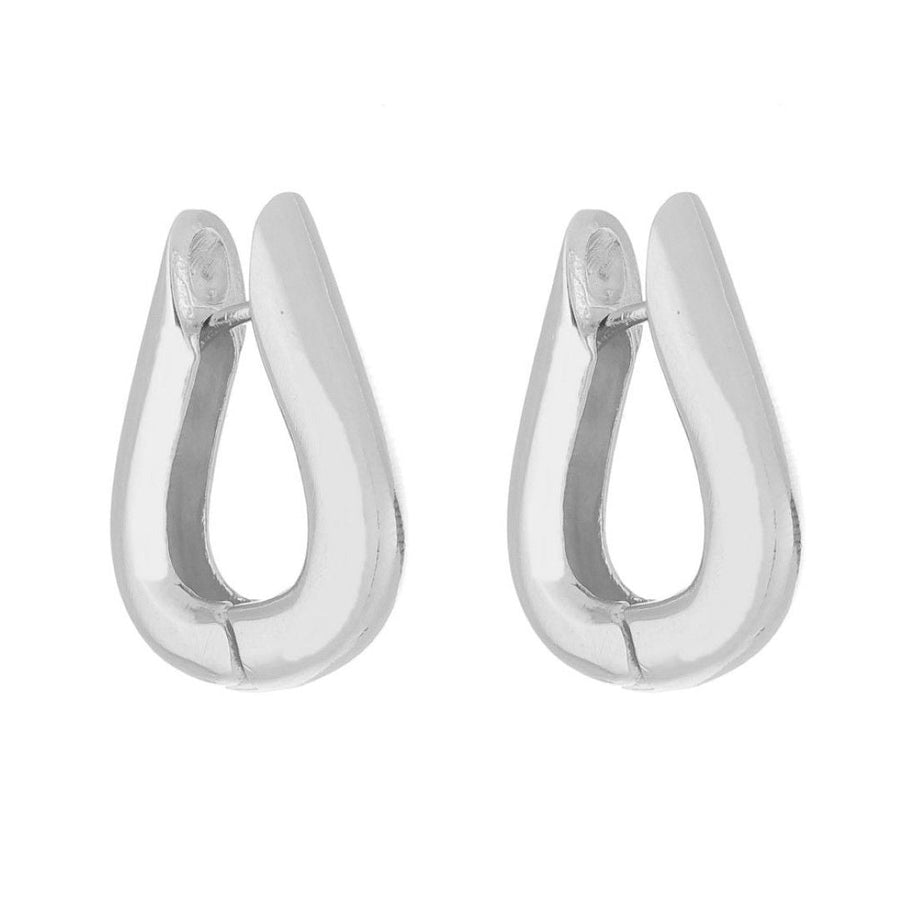 Brinco de Argola V Luci Folheado em Ródio Branco - Piuka