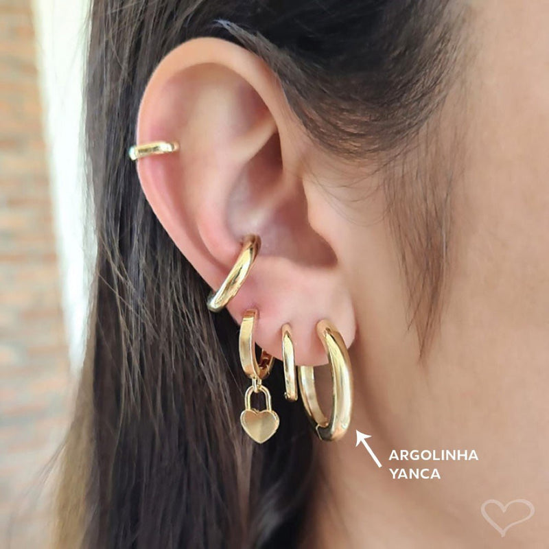 Brinco de Argola Yanca Folheado a Ouro 18k - Piuka